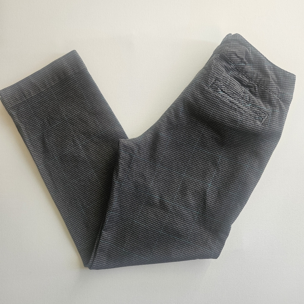 New York & Company Dress Pants Womens Size 2 Black‎ Blue Houndstooth Fall Bottom